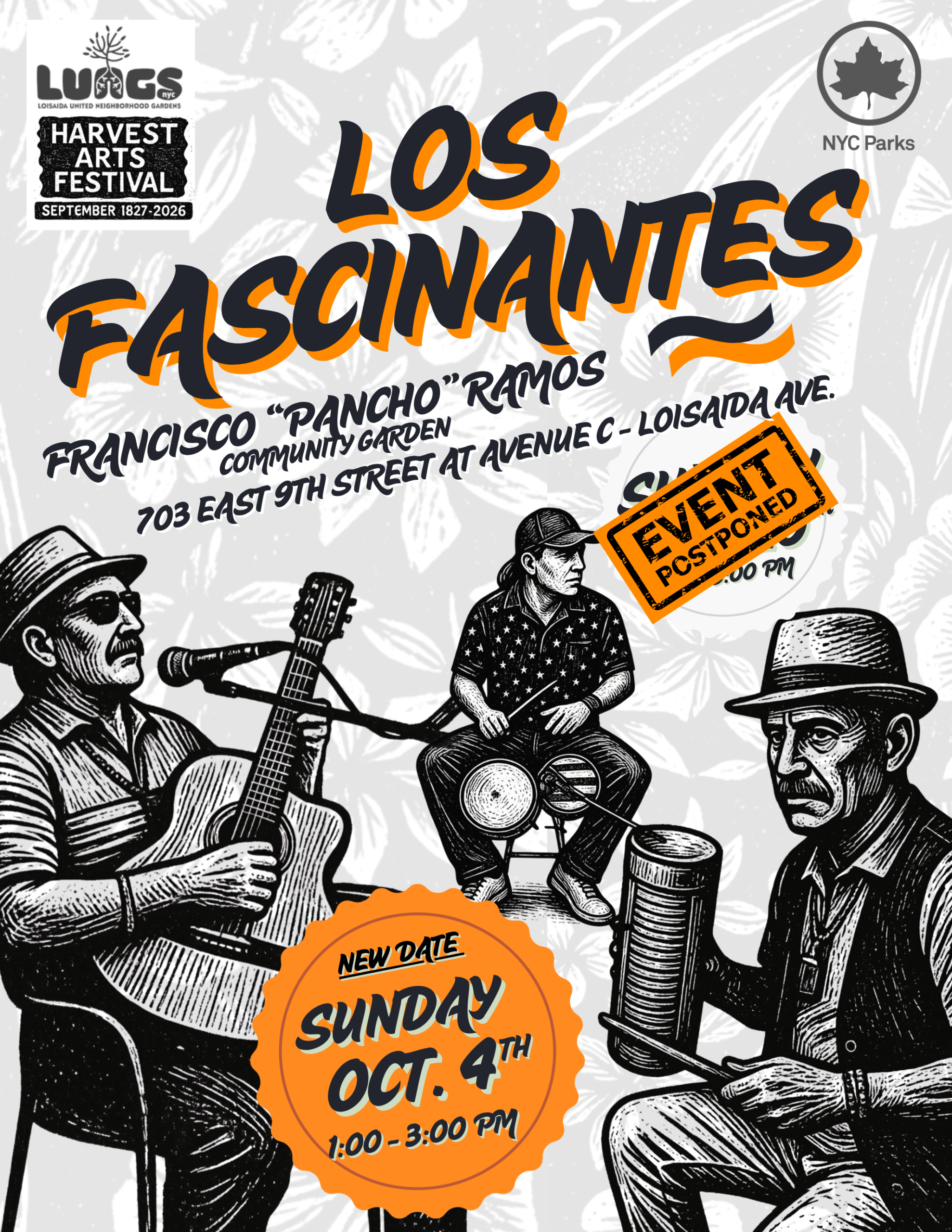Los Fascinantes at Francisco Pancho Ramos Community Garden, 703 East 9th Street at Avenue C, Sunday October 4, 1 to 3pm.
